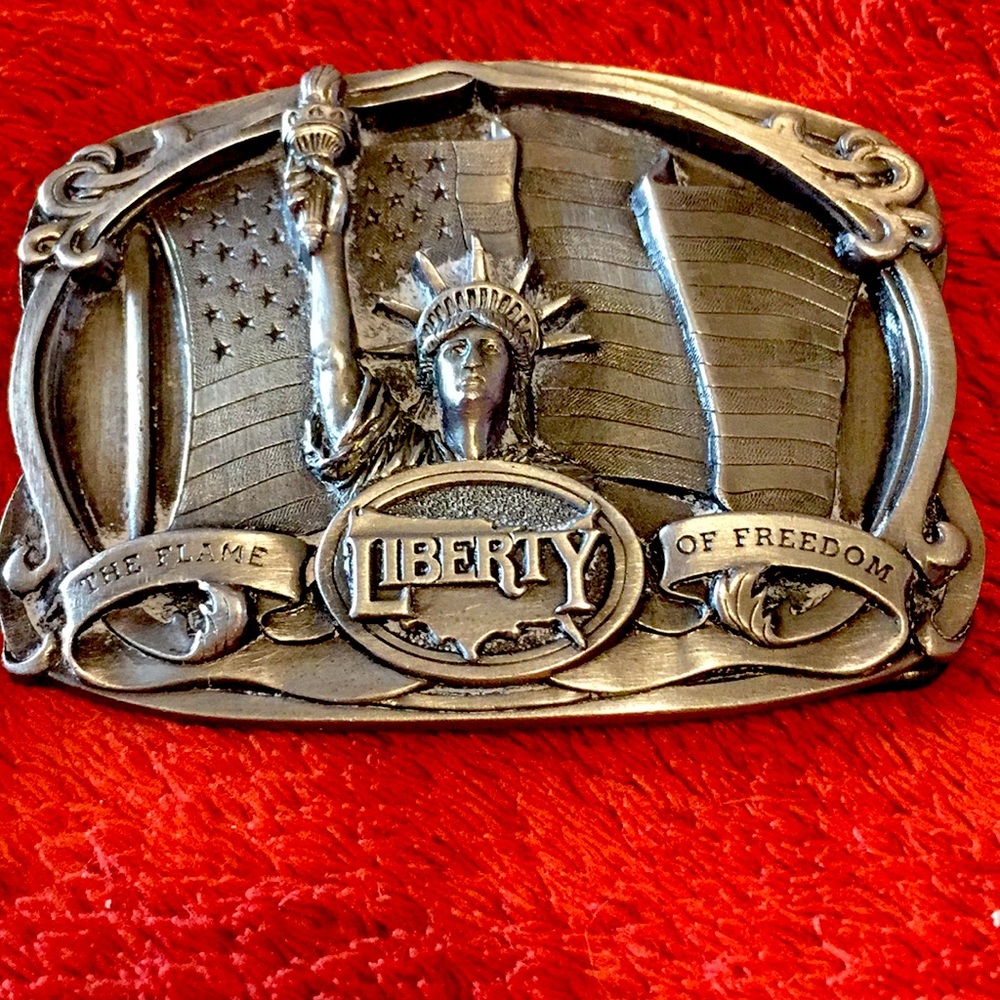 Liberty brass belt buckle